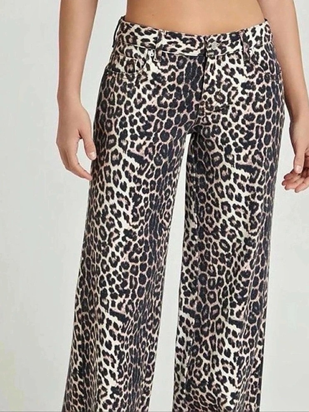PacSun Leopard Print Wide Leg Pants Waist 26” Like New